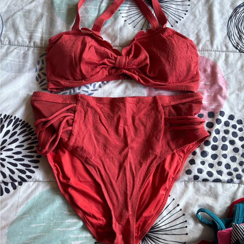 Cupshe Red Bikini Set